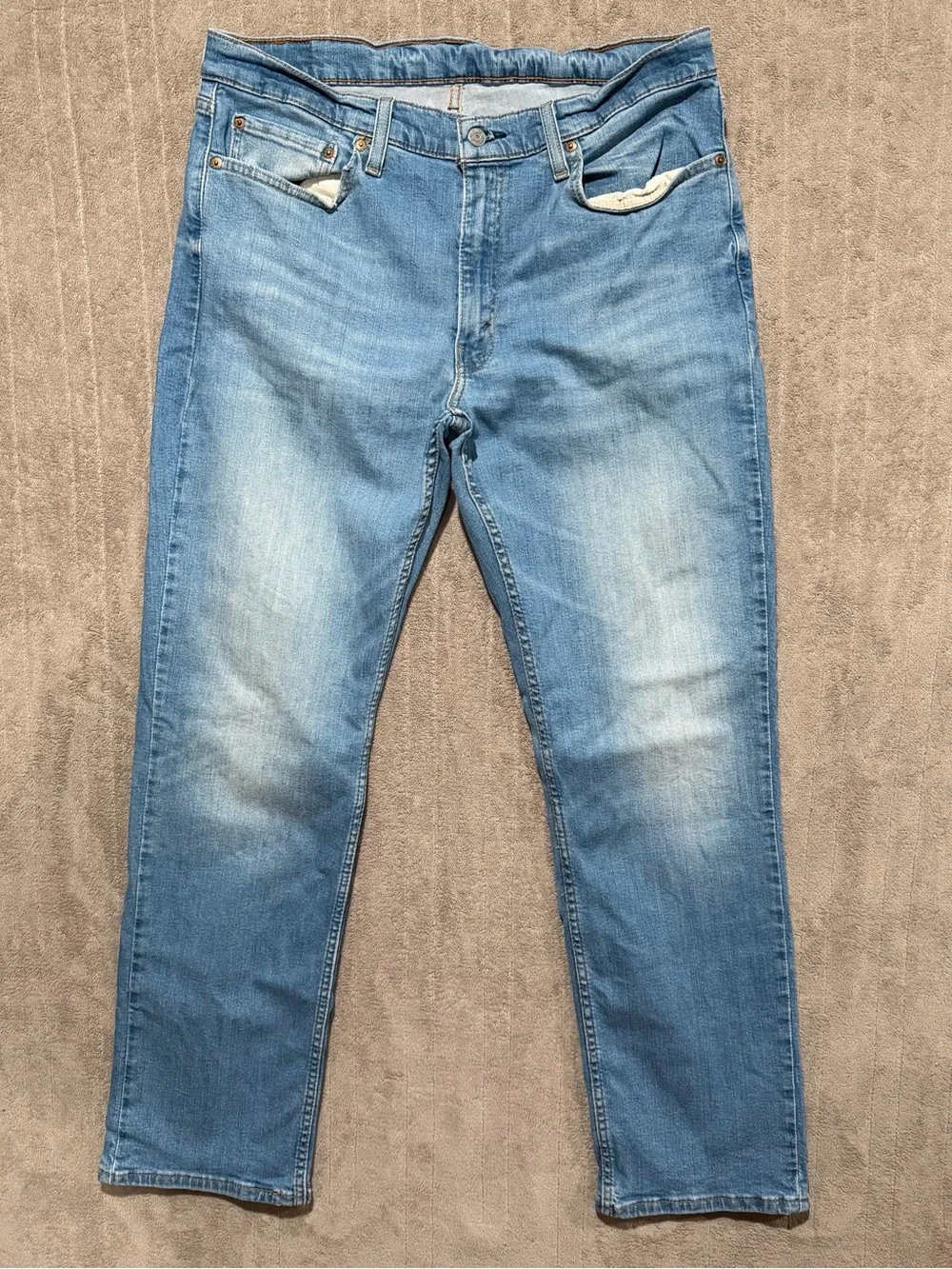 Levis Jeans Mens 36x32 Blue 514 Straight Fit Medium Wash Denim Casual Workwear